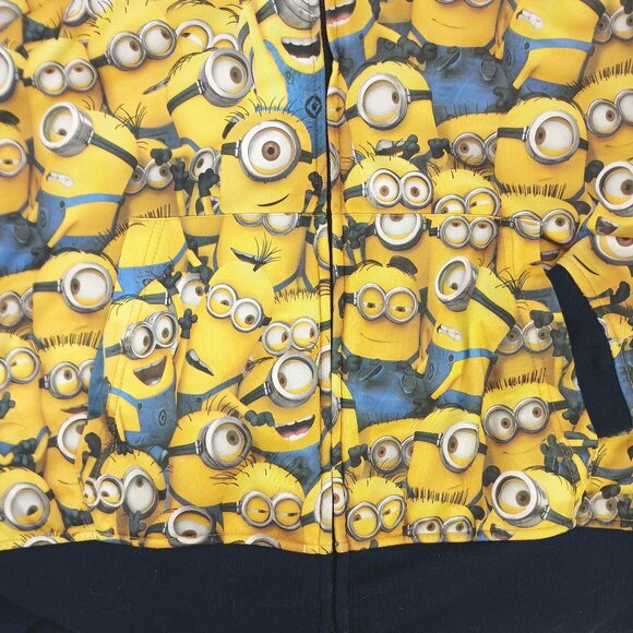 Despicable Me Minion Made Yellow Soft-shell Jacket Windbreaker w/ Hood Like New - Picture 4 of 8